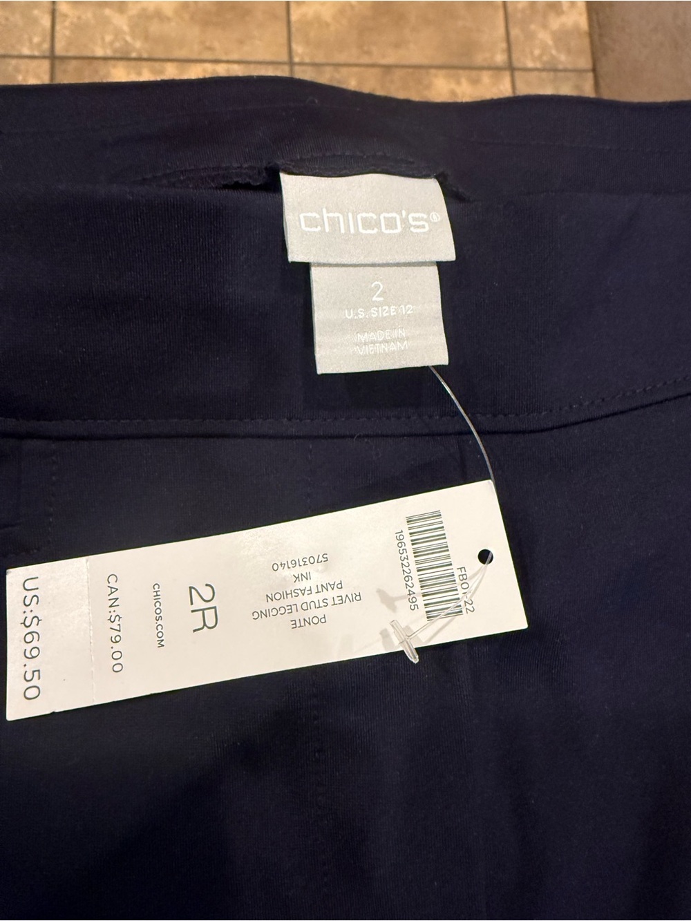 NWT Chico's Deep Navy Pull-On Pants